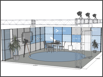 Sketch-up 3D exhibition stand design visual