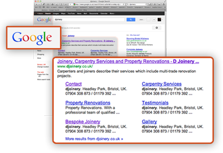 Site viewed on Google